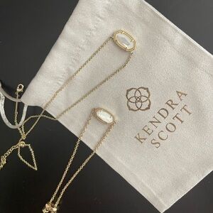 Kendra Scott Gold Mother of Pearl Stone Elisa Necklace and Bracelet